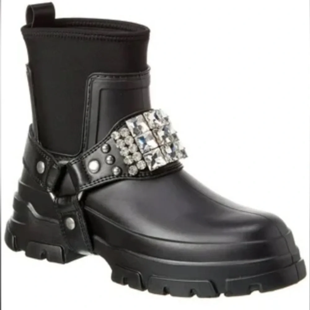 New KARL LAGERFELD - Rami Lug Sole Ankle Boots Size 8 - Picture 1 of 11